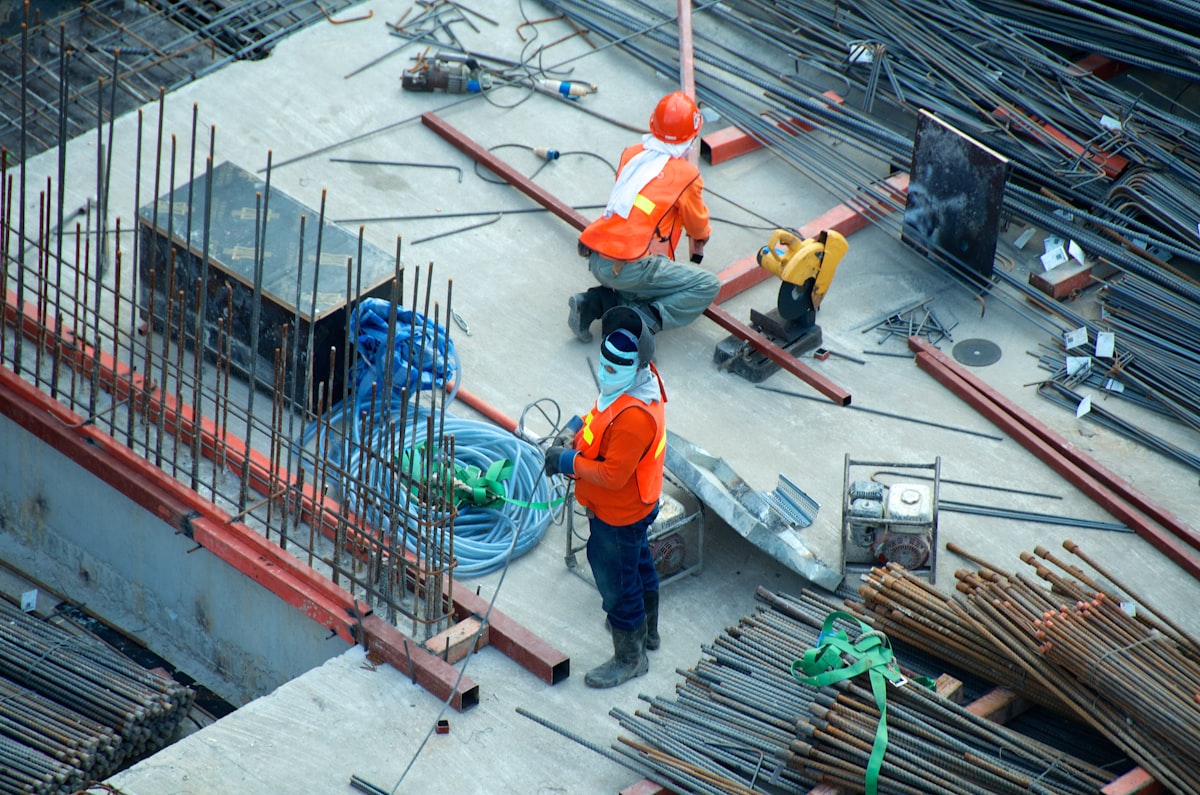 Construction site at golden hour